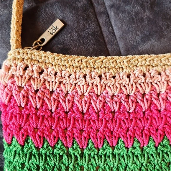 The Sak Janet Crochet Rainbow Crossbody, OS, Boho, Tomato Girl, Festival - Picture 2 of 11